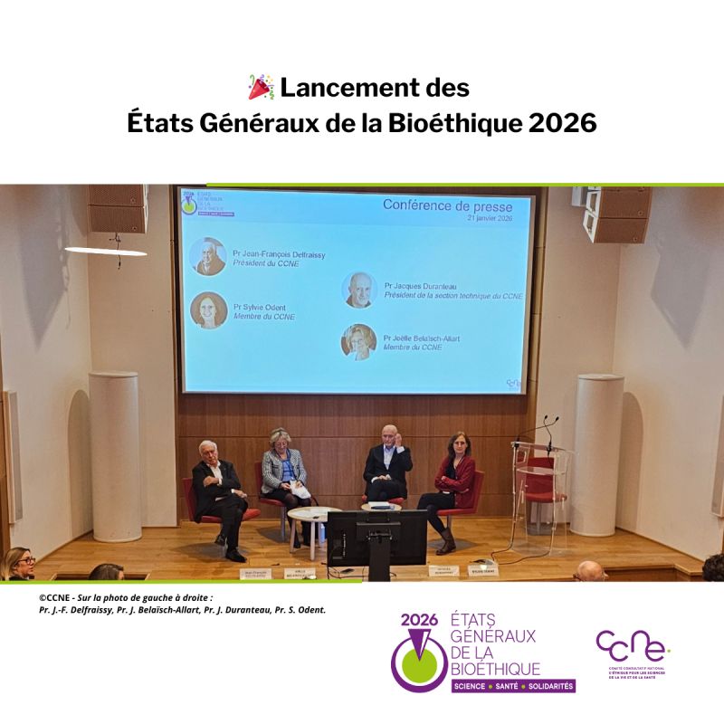 🎉 États Généraux de la Bioéthique 2026 : « science, santé, solidarités »
Un
#débat
#démocratique nécessaire.
Le
#CCNE lance ce matin les
#ÉtatsGénéraux de la
#Bioéthique 2026 (
#EGB26), conformément à la loi de bioéthique de 2021, dans un contexte de