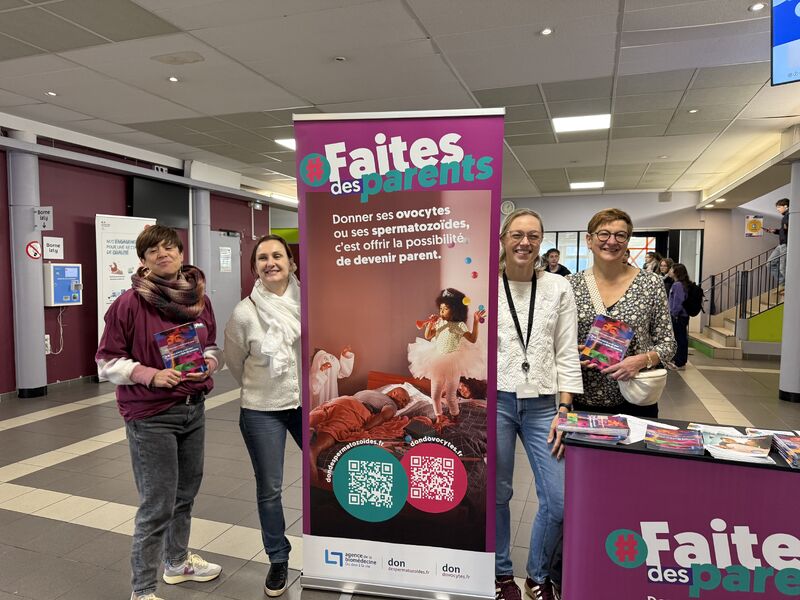 Novembre, mois de sensibilisation à l’infertilité (Collectif BAMP Association)
Cette semaine, l’équipe du service de médecine et biologie de la reproduction du CHU de Nantes est allée directement à la rencontre des étudiants dans un restaurant univer
