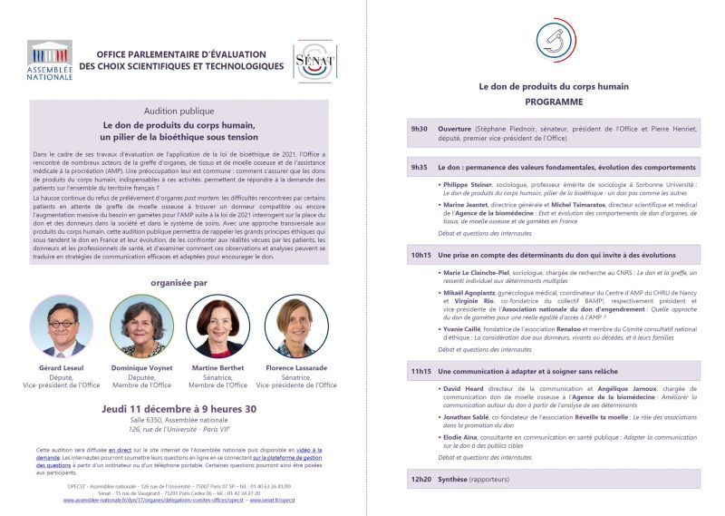 Nous sommes lundi matin, une nouvelle semaine intense débute pour l'ANDDE !
 Elle culminera ce jeudi lorsque Virginie RIO et Mikaël Agopiantz seront présent.e.s sur la Table ronde organisée par l'
#OPECST Assemblée nationale cc Gérard LESEUL Dominiqu