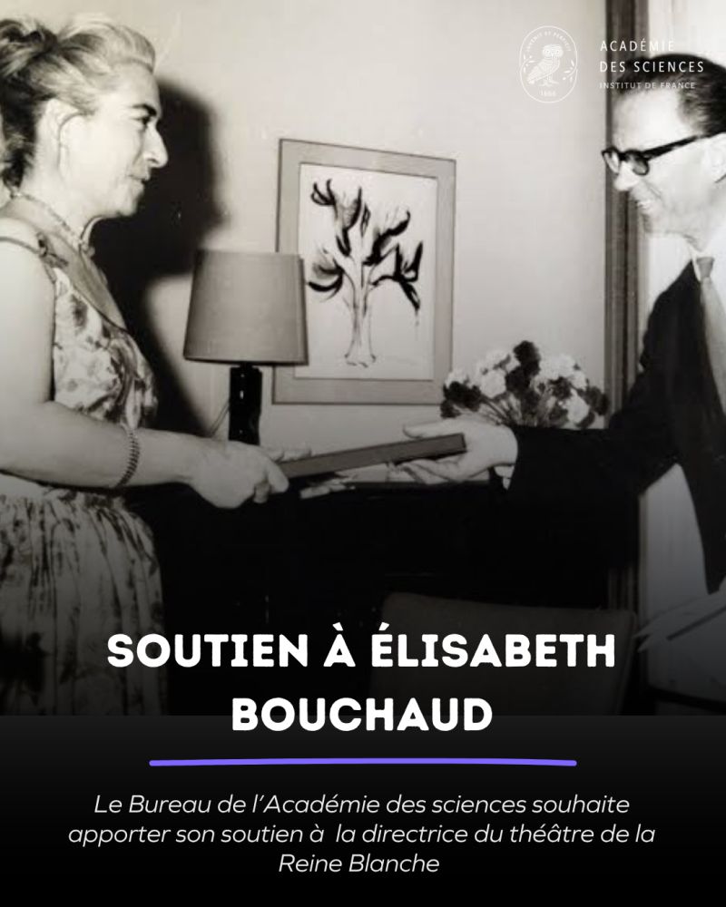 [Soutien à Élisabeth Bouchaud]

Ayant appris que les héritiers de Jérôme Lejeune poursuivent en justice pour diffamation Élisabeth Bouchaud, directrice du théâtre de la Reine Blanche et autrice de la pièce "La découvreuse oubliée", le Bureau de l’Aca