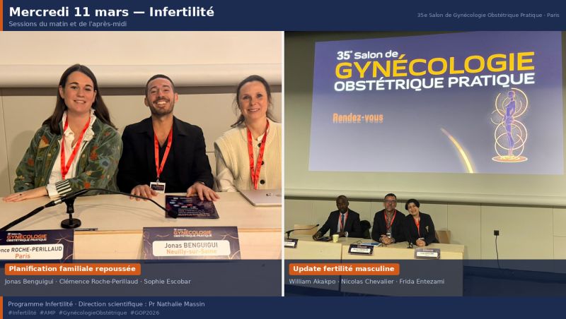 Le 35e Salon de Gynécologie Obstétrique Pratique vient de s'achever. Pour la deuxième année consécutive, le Pr Israël Nisand m'a confié la direction scientifique des deux journées Infertilité — et je veux prendre le temps de remercier chacune des per